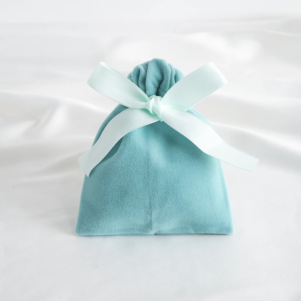 Luxury Beige Velvet Jewelry and Gift Pouches - Set of 10