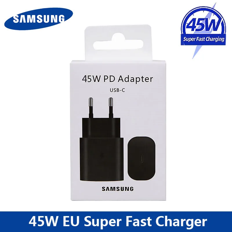 SAMSUNG Original 45W USB-C Super Adaptive Fast Charge Charger EP-TA845 For Samsung GALAXY Note 10 Plus Note10Plus 5G A91 Note10+ 65w usb c charger Chargers