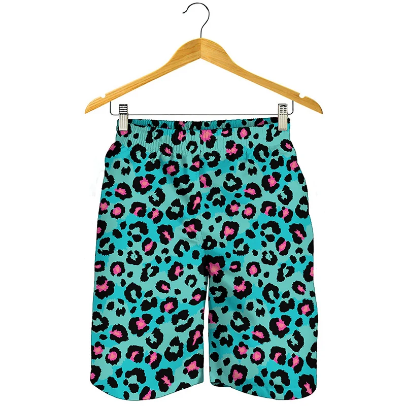 Colorful Leopard Graphic Board Shorts For Men Summer Running Surf Beach Shorts Men Quick Dry Stylish Swim Trunks Short Homme 5