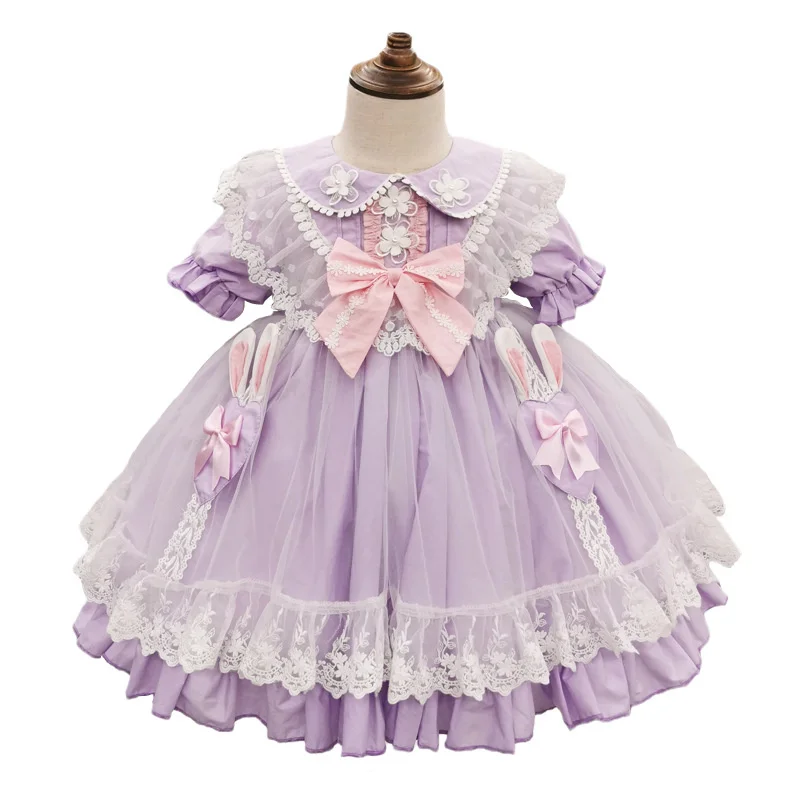 Summer Girls' Short Sleeve Dress Lolita Children's Skirt Lolita Princess Dress Children's Wear