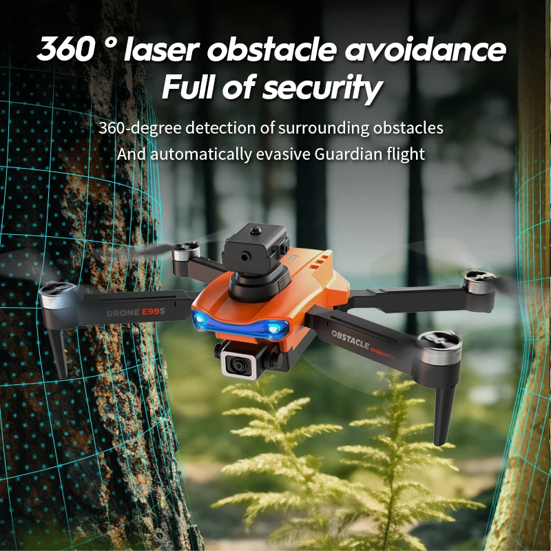 Drone E88S/E99S noir dans sa boîte, avec accessoires et télécommande