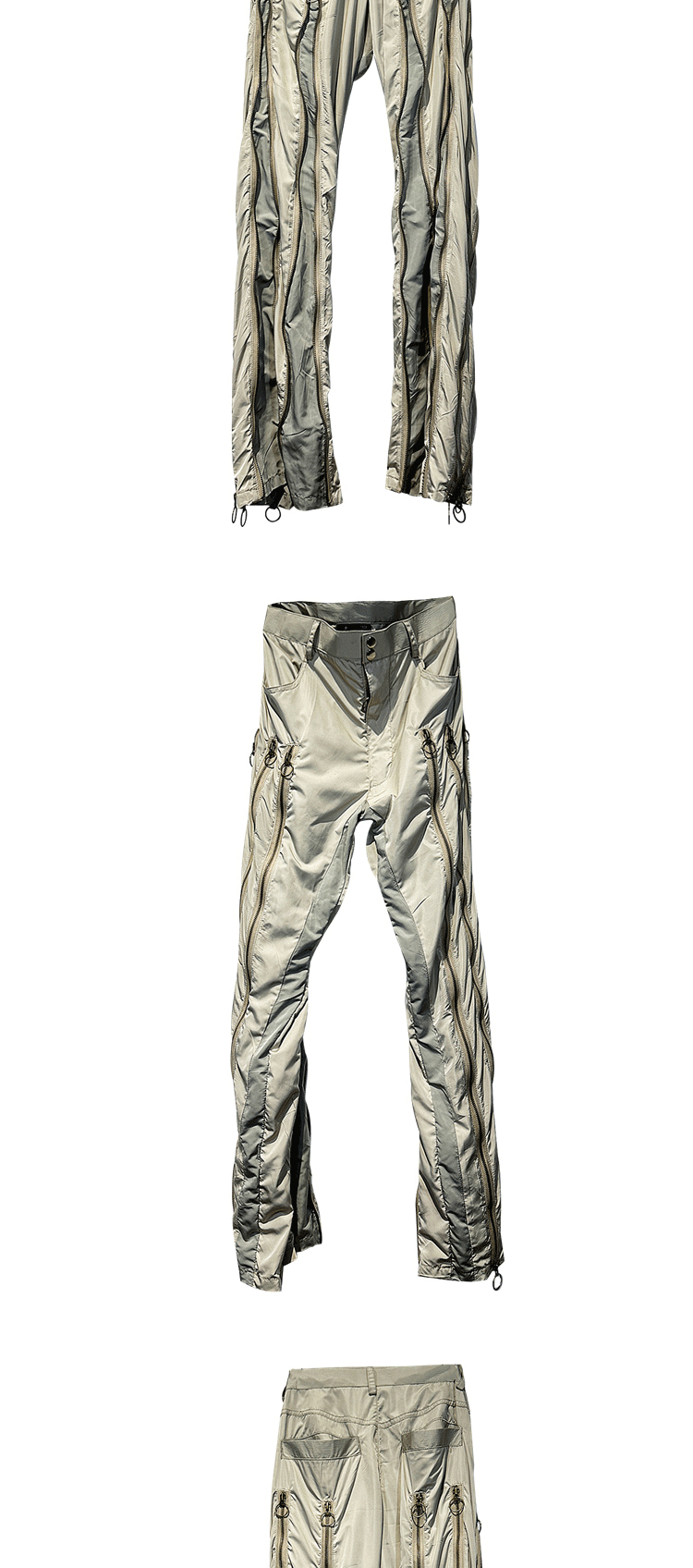 Description Picture 4 of itemDesigner Brand Multi-Zipper Deconstructing Wide-Leg Pants Loose Flared Pants Men and Women Fashion High Street Popular Trousers