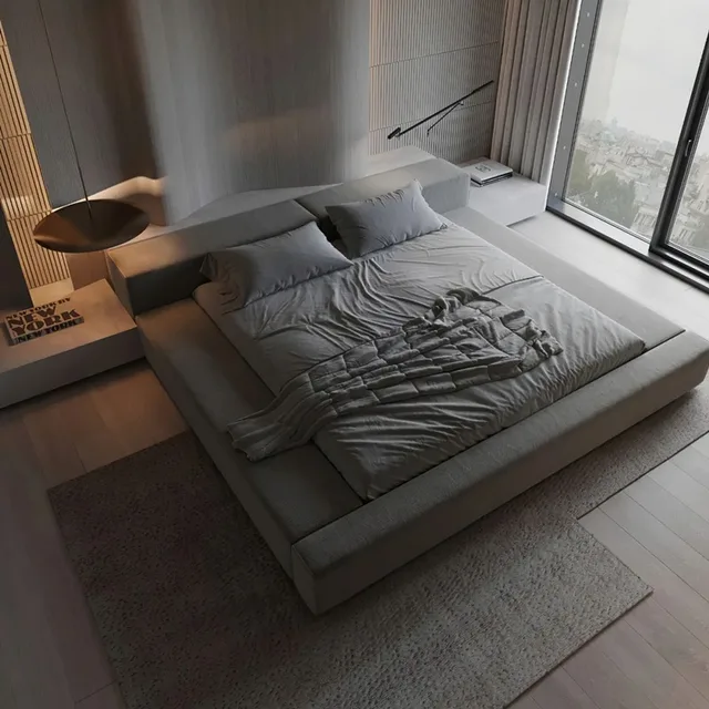 Lit Double vert esthétique moderne, meubles de chambre à coucher luxueux, ensemble complet, décoration de maison élégante, accessoires de sommeil de rêve 1