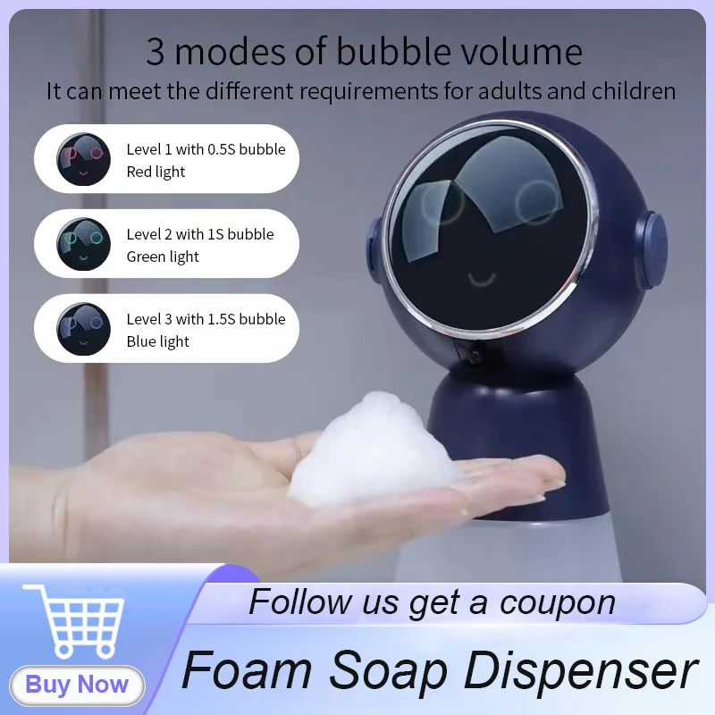 

Cute Automatic Liquid Foam Soap Dispenser 320ML Wash Hand Sanitizer Machine Type-C Rechargeable Smart Sensor Soap Dispensers