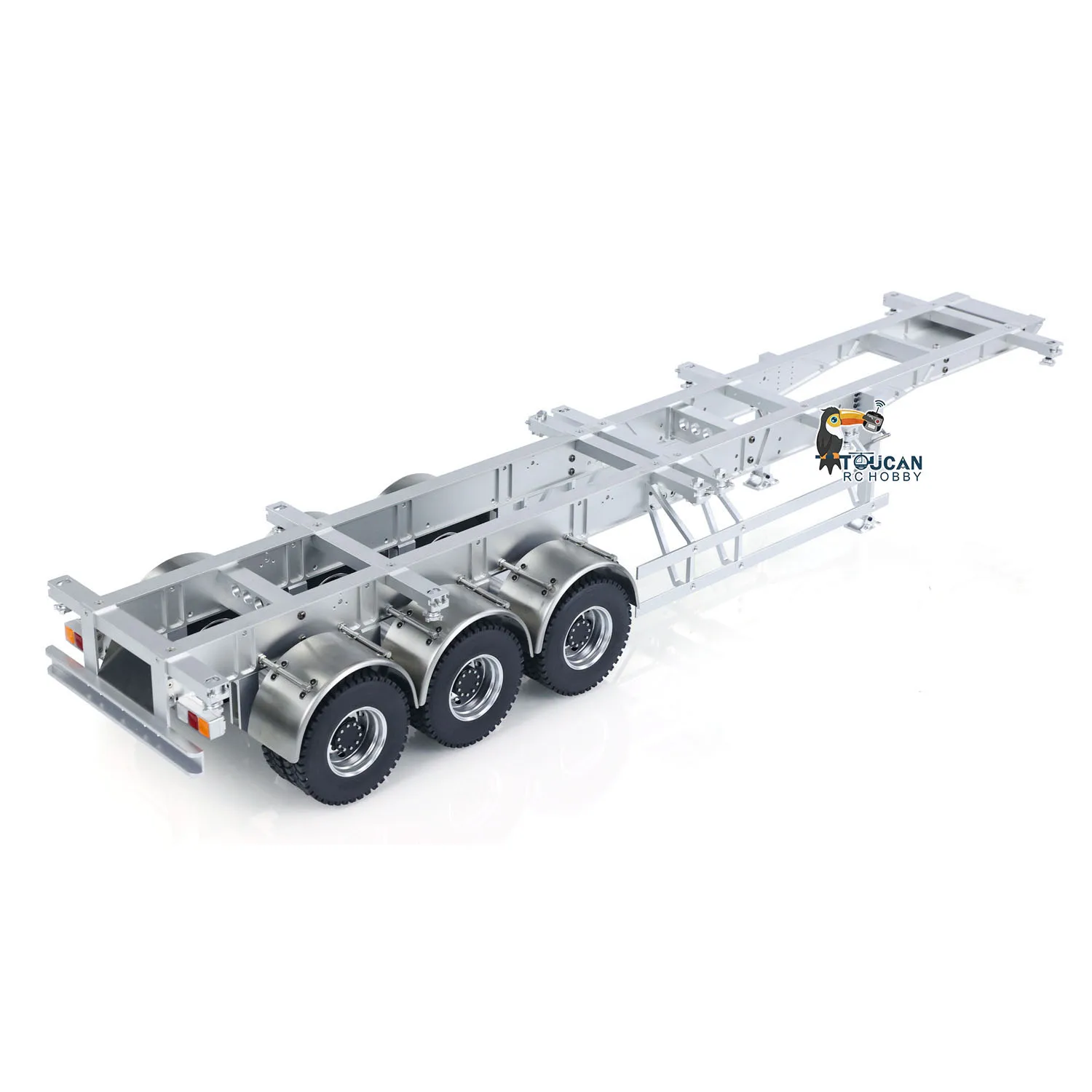 1/14 RC Metal Frame Trailer 3-axle Trailers for Remote Control Tractor Truck Dumper Tipper Car DIY Mode 40 Feet Container Toy 4