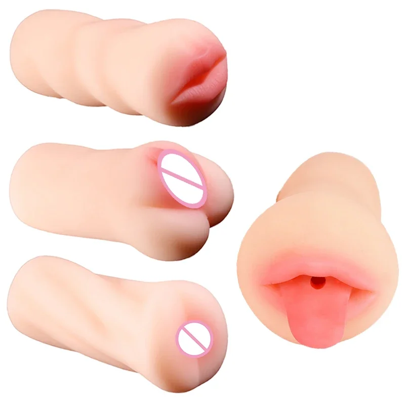 Male masturbator realistic deep throat vagina artificial pocket pussy blowjob cup