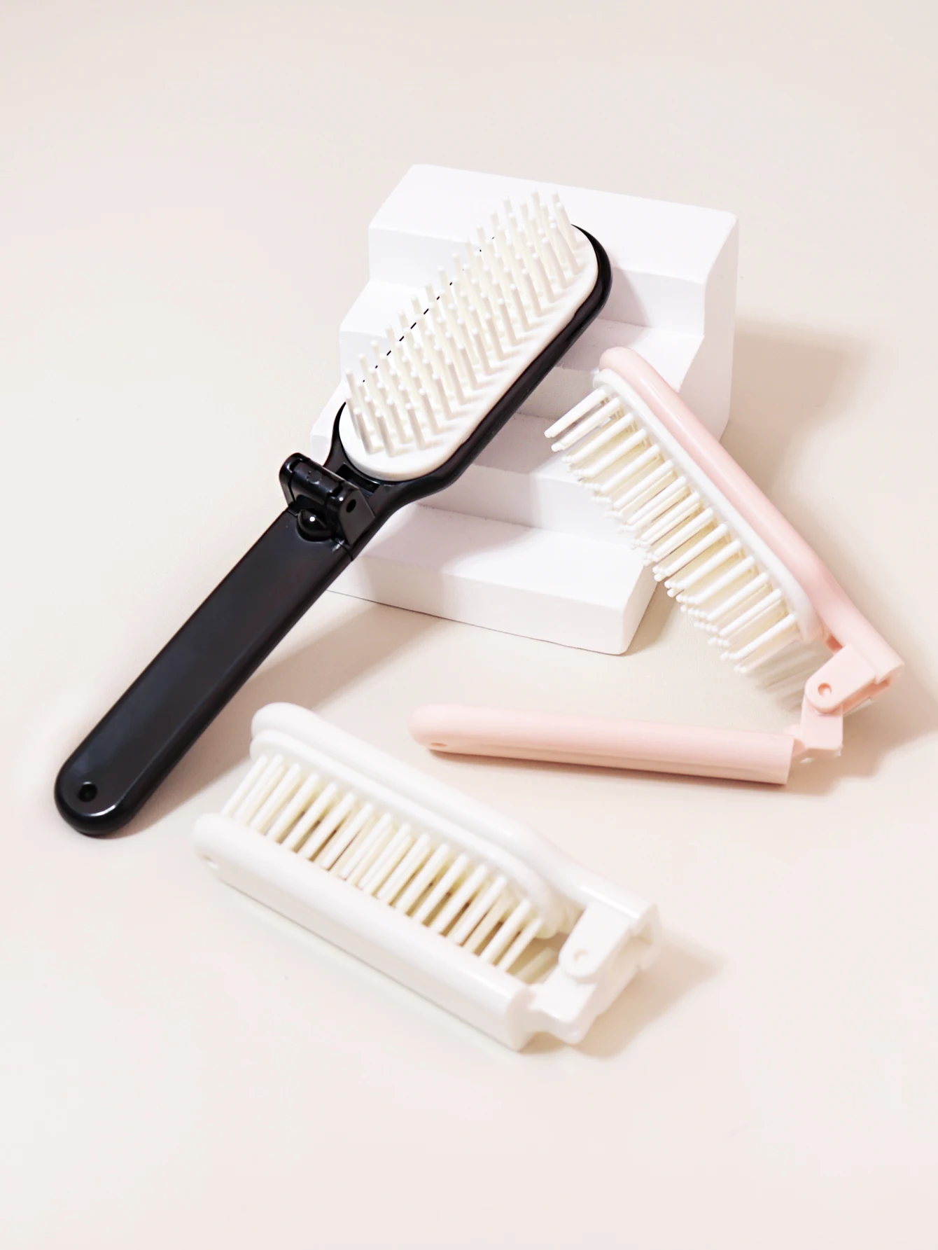 1/3pcs Anti static portable travel foldable massage hair comb set real hair wigs hair comb hair styling tool scalp massage comb