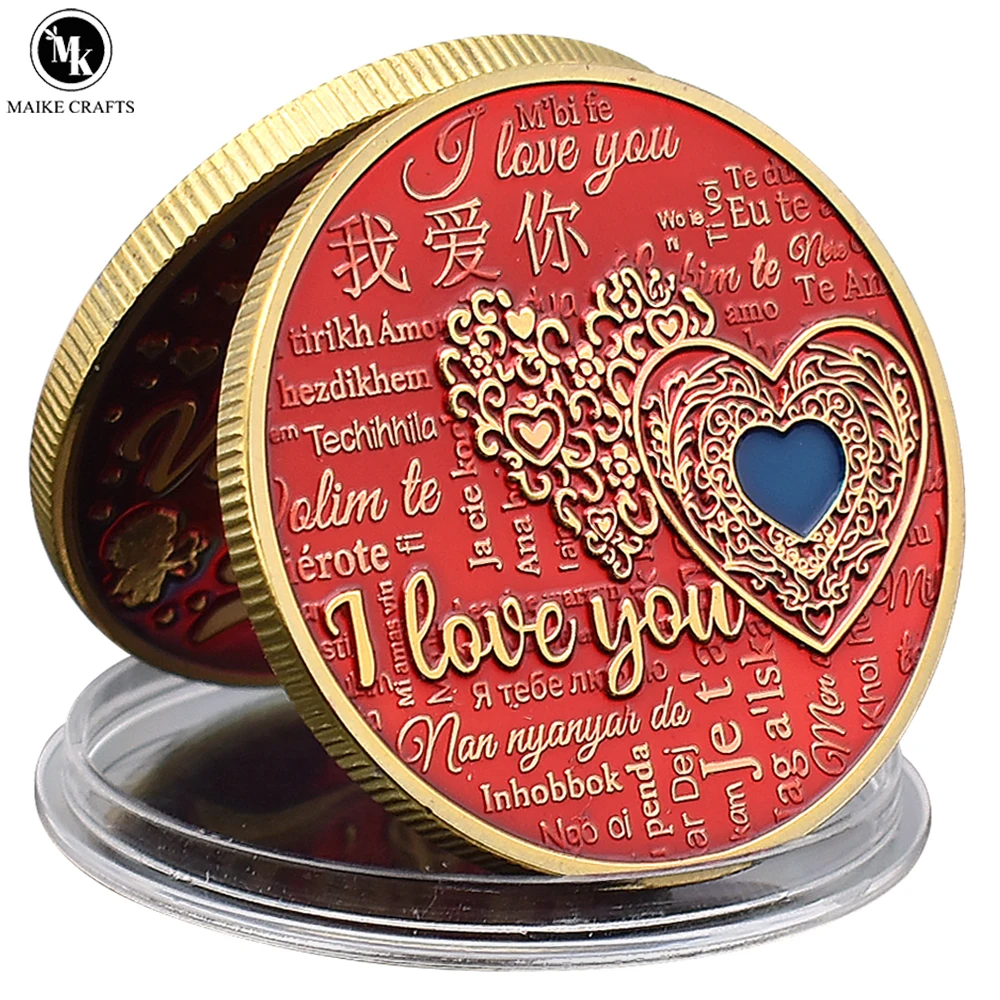 2023 New One Hundred Languages I Love You Commemorative Coin Metal Love Gold Coin Wedding Lover Girlfriend Holiday Gift