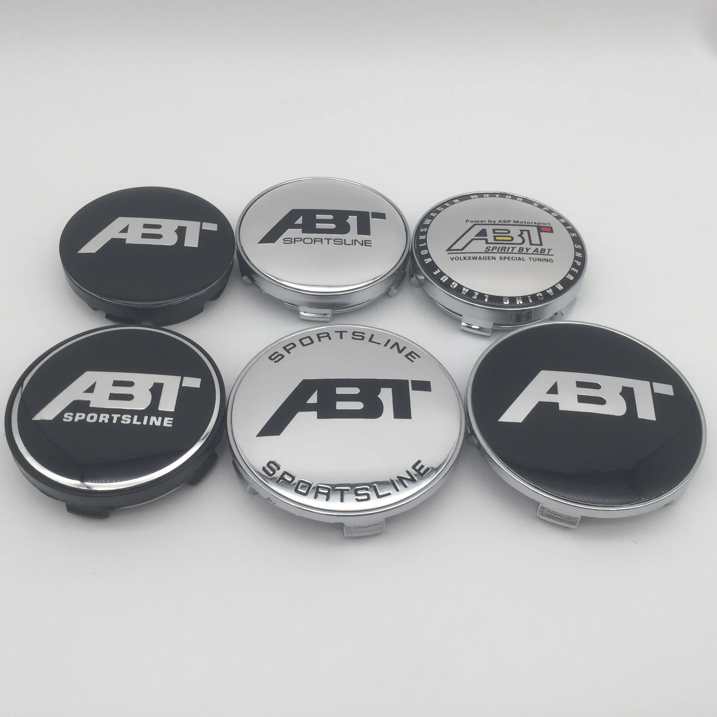 

4pcs 3D 56mm 60mm 65mm 68mm ABT logo car emblem Wheel Center Hub Caps Badge covers sticker car styling auto accessories