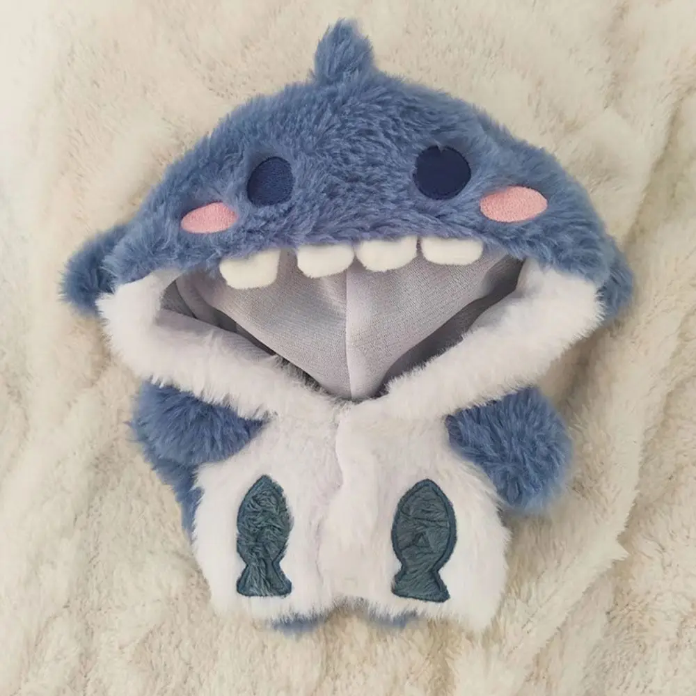20cm Doll Clothes Doll Accessories Pink Blue Cartoon Shark Coat Changing Dressing Game Playing House Miniature Hoodies