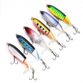 9cm 13g Top Water Popper Fishing Lure Artificial Hard Bait 3D Eyes Lures Soft Rotating Tail Wobblers Fishing Tackle pesca