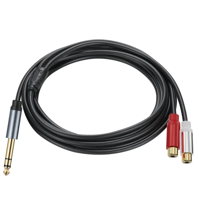 ENOVA Conector Jack De 6,35 Mm (1/4 ") De 2 Polos Mono Carcasa De Metal Negro Y Marca Gris | Enova - Conector Pro AV Y Cable De Conexión Pro AV