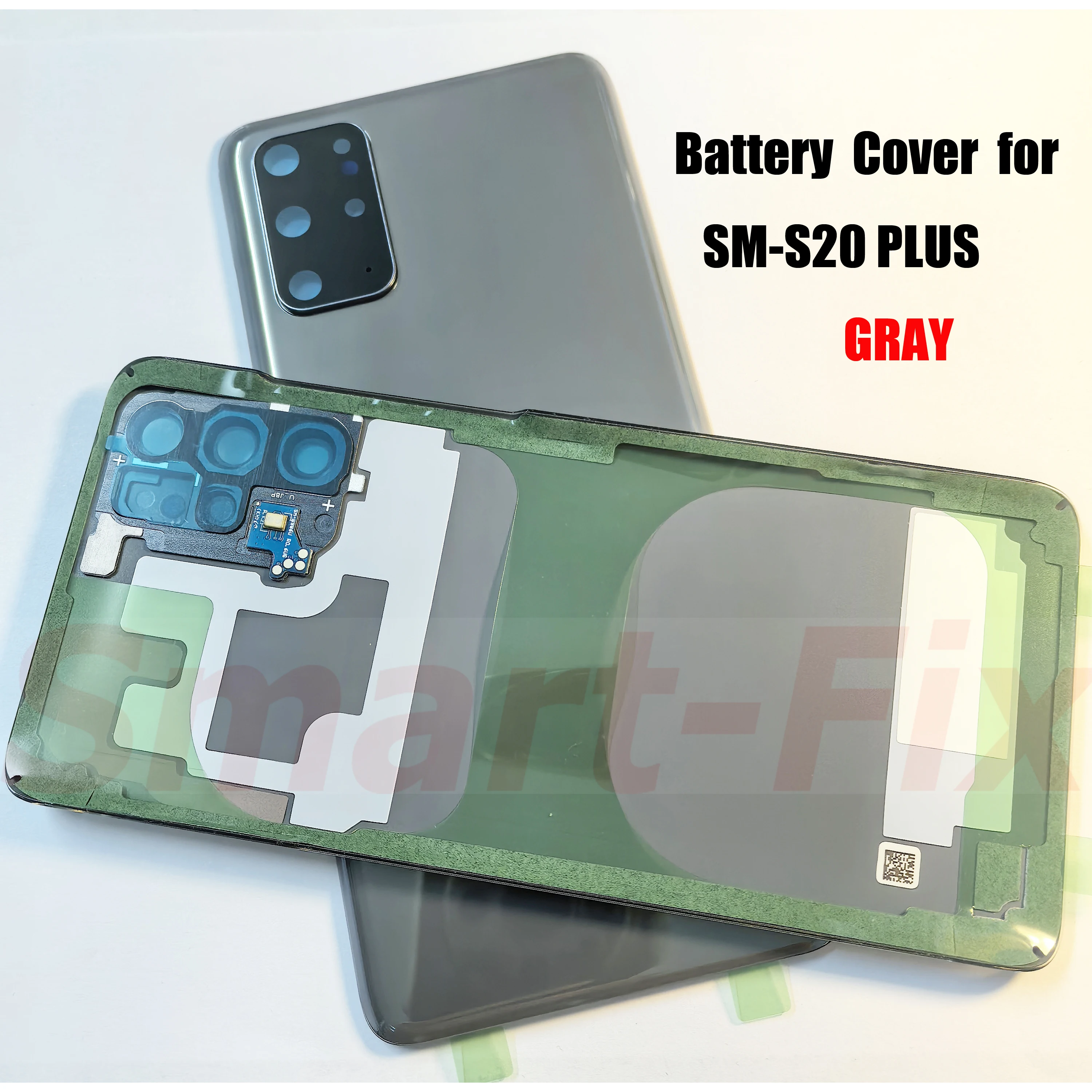 SAM-S20 Plus S20Plus S20+ 후면 배터리 커버 케이스 후면 도어 + 로고용 OEM 재료 교체 후면 유리 패널 케이스