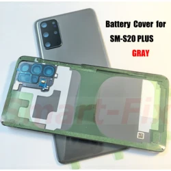 Premium Replacement Back Glass Panel with Logo - Sleek Rear Battery Cover Case (S20 Plus Gray)