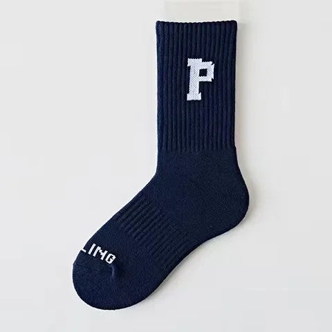 High-Waisted Versatile Sport Socks INS Trendy White Off-White P-Shaft Long Tube Korean Style Warm Stockings For Baseball