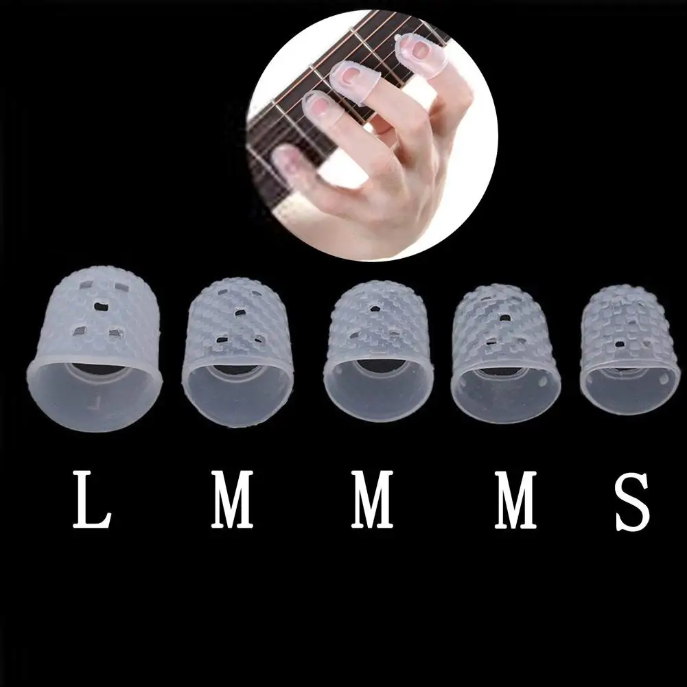 5pcs Relief Play Pain Gloves Finger Cover Anti-Slip Hands Coat For Ukulele Electric Acoustic Guitar