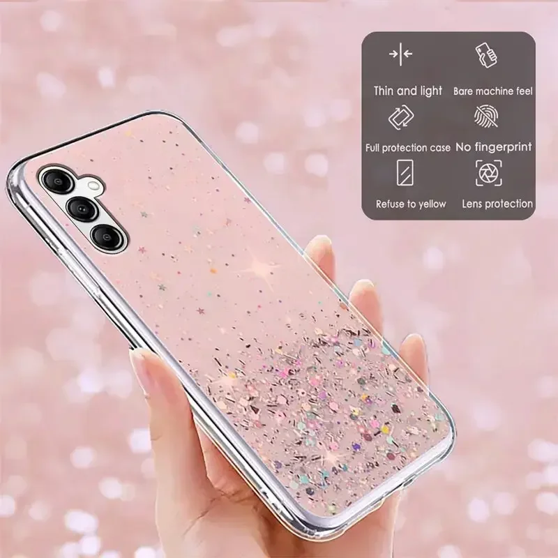 Silver Foil Bling Glitter Silicone Phone Case Cover