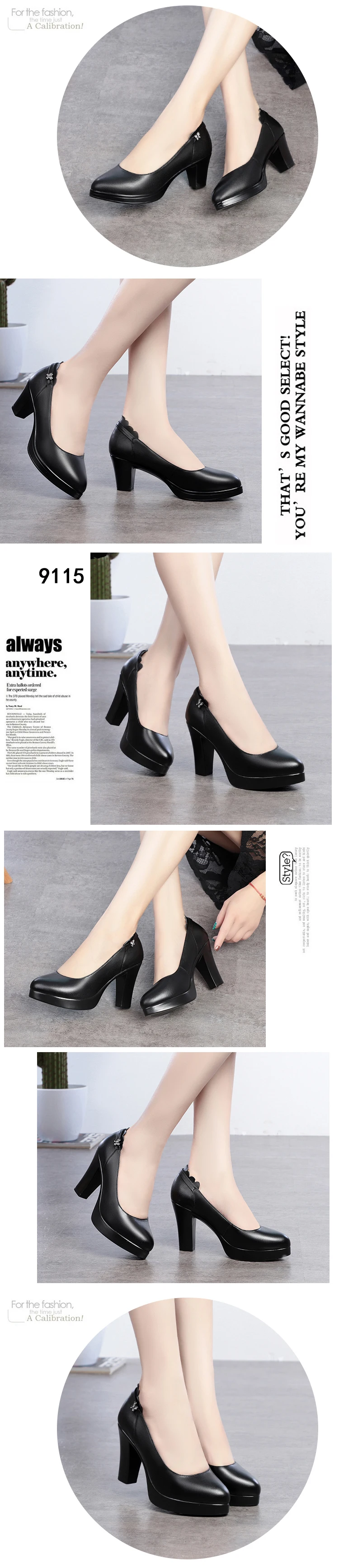 classic black heels AIYUQI Women Shoes High-heel New Genuine Leather Women Formal Shoes Large Size 41 42 43 Platform Women's Office Shoes high heels classic shoes