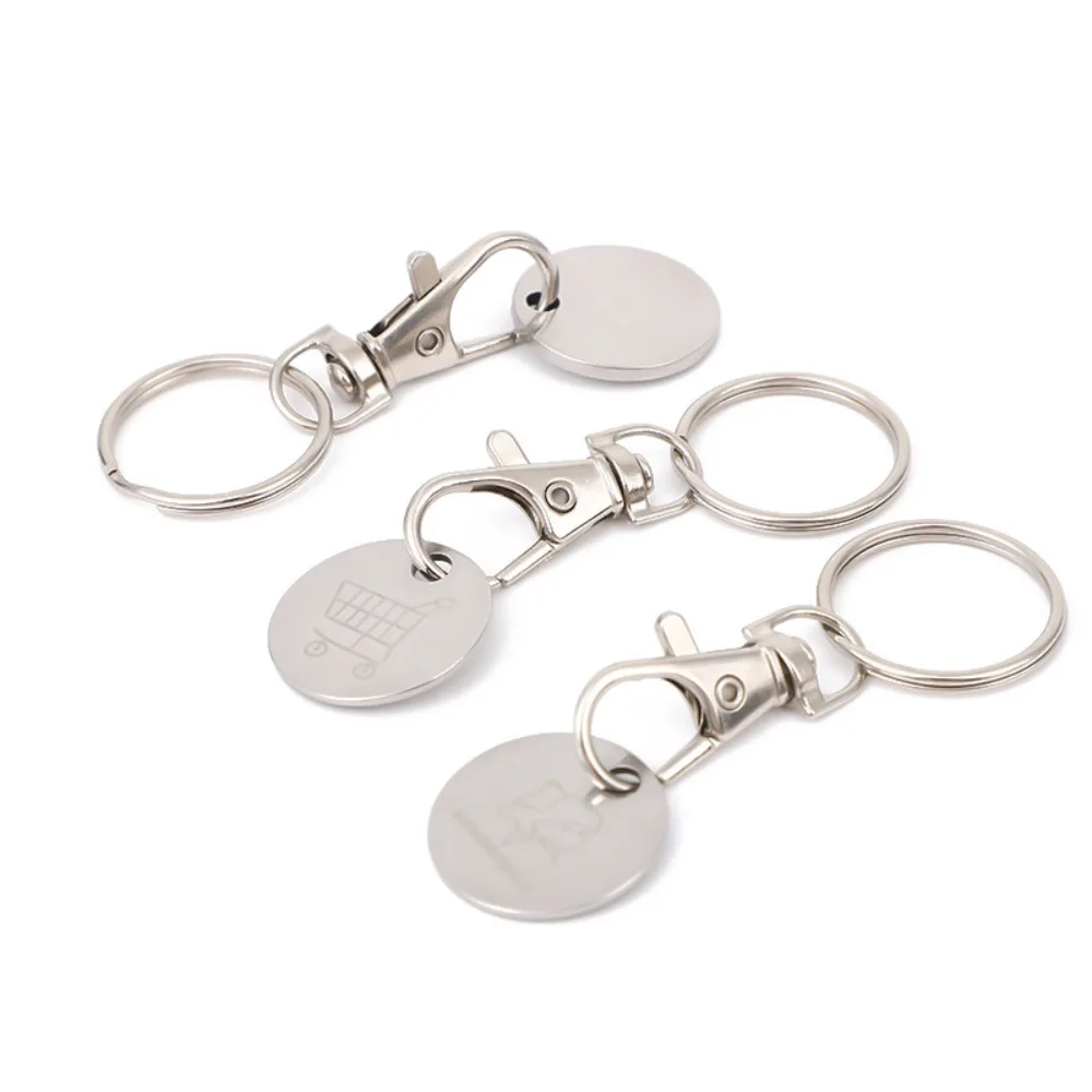 카라비너 후크 트롤리 코인 키링, 실용적인 금속 쇼핑 카트 토큰 거치대, 범용 휴대용, 6 개-Freehip.co.kr