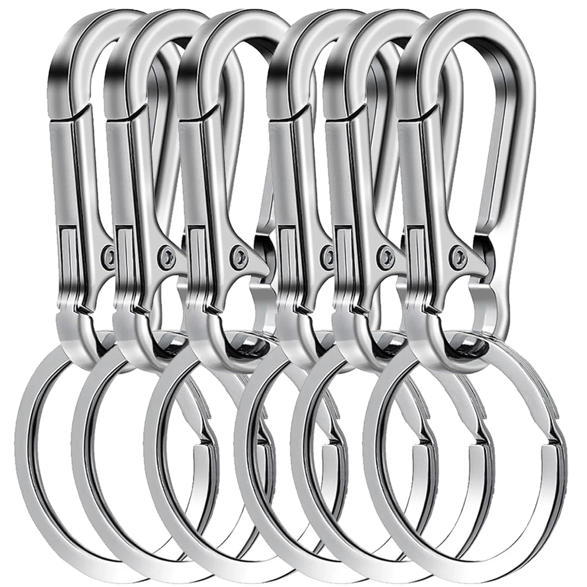 6Pcs Carabiner Clip Keychain Metal Carabiner Shape Key Ring Keyring Key Holder Clips Hook Holder Organizer for Car Keys Finder 6Pcs Carabiner Clip Keychain Metal Carabiner Shape Key Ring Keyring Key Holder Clips Hook Holder Organizer for Car Keys Finder