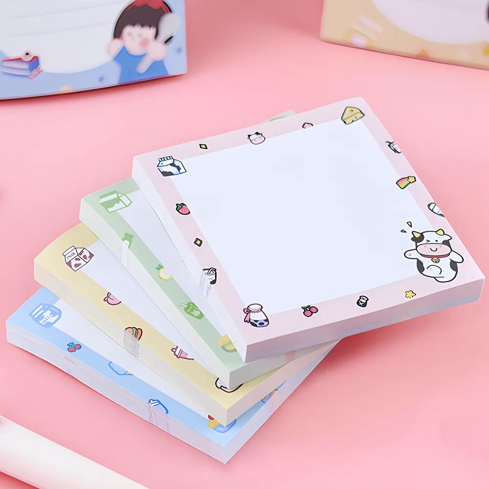 Funny Cute Sticky Notes Kawaii Girl Bear Cow Memo Pad Post Notepad Stationery Daily Planner Shopping Check To Do List Index Tabs 3