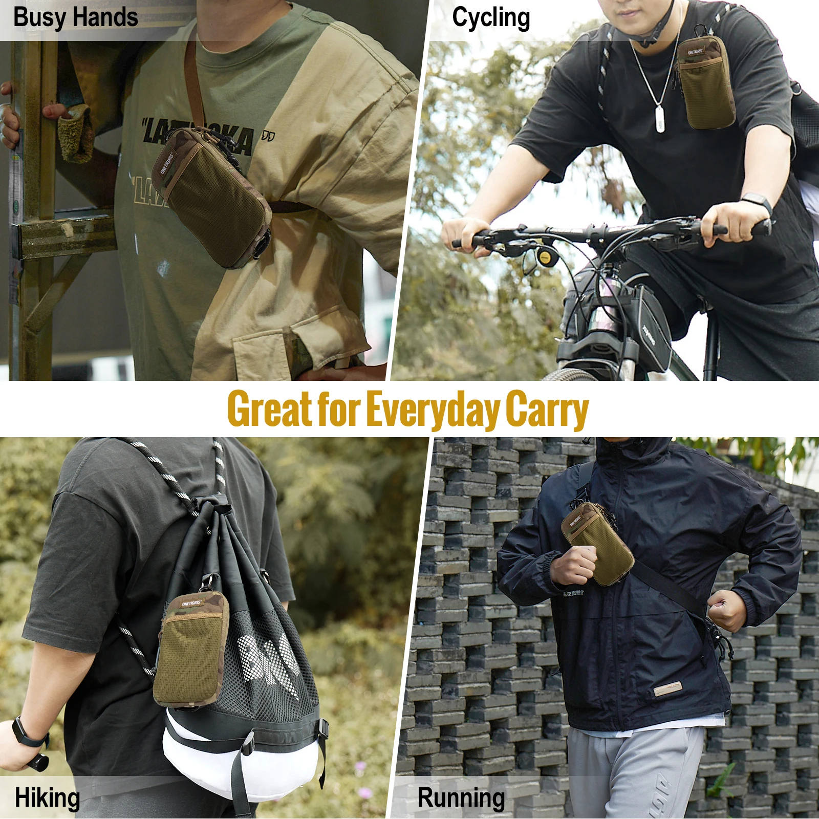 OneTigris Molle Phone Pouch Cell Phone Holder with Belt Loop EDC Utility Gadget Waist Bag Zipper- Tactical Cell Phone Holster 6