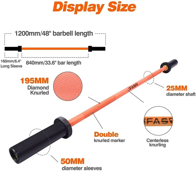 4ft Solid Iron Barbell with Plates 2