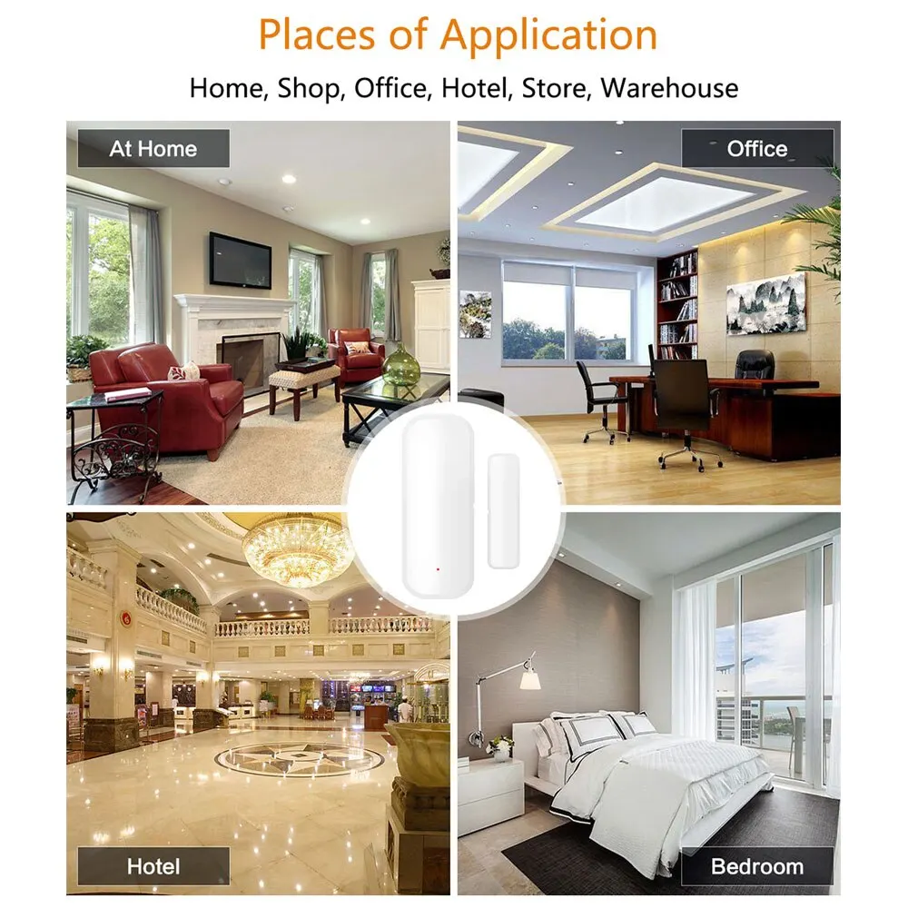 Tuya Smart Door Sensor WiFi Door Window Open Closed Detector Smart Home Security Alarm System Life APP Control smart door sensor