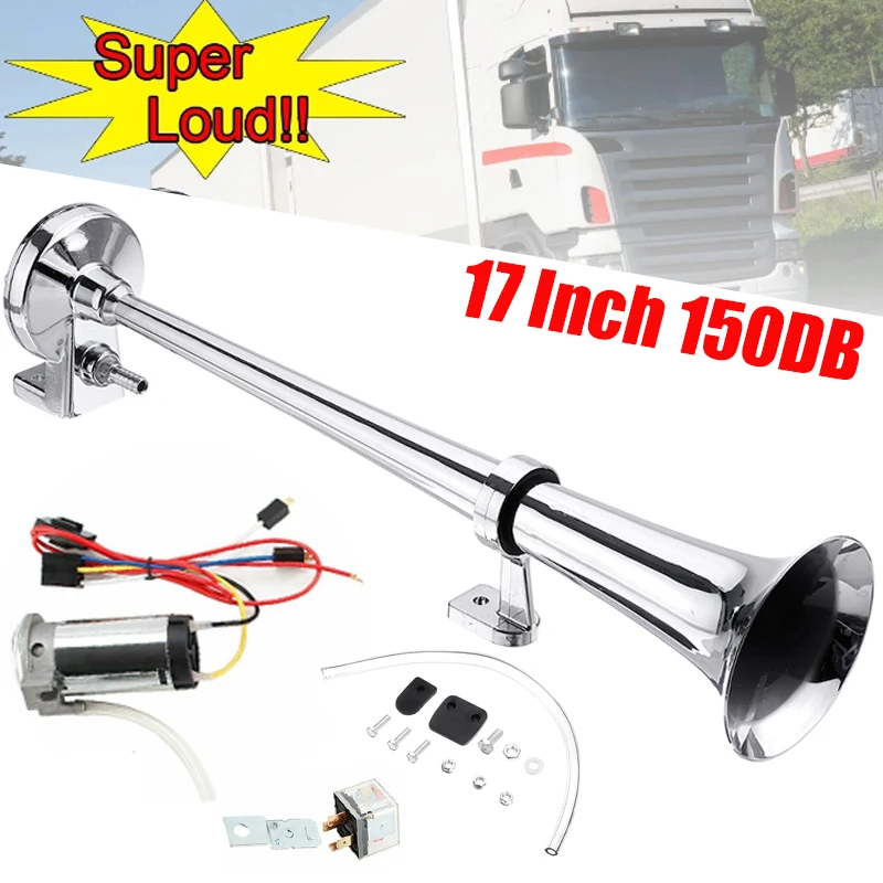 12V Electric Air Horn 150DB 120HZ Super Loud 17 inch Car Siren Tone