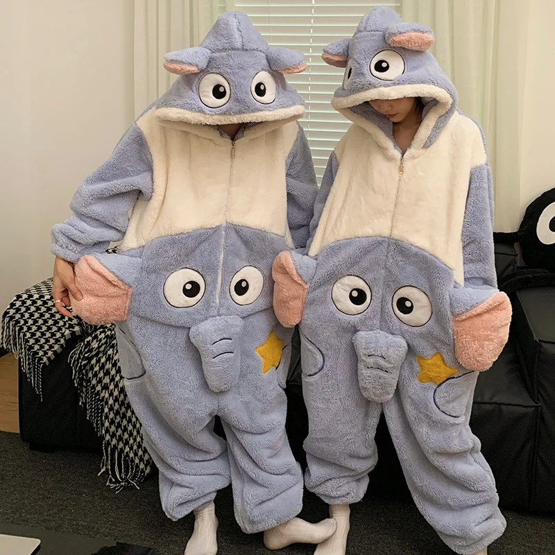 New Adults Sleepwear Women Men Pajamas Animal Onesies Loungewear