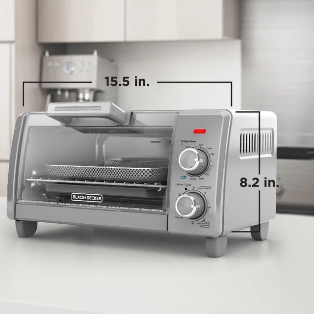 Black+Decker TOD1775G Crisp N Bake Air Fry Digital Toaster Oven, 9 Pizza  or 4 Slices of Bread, Gray, Electric Oven - AliExpress