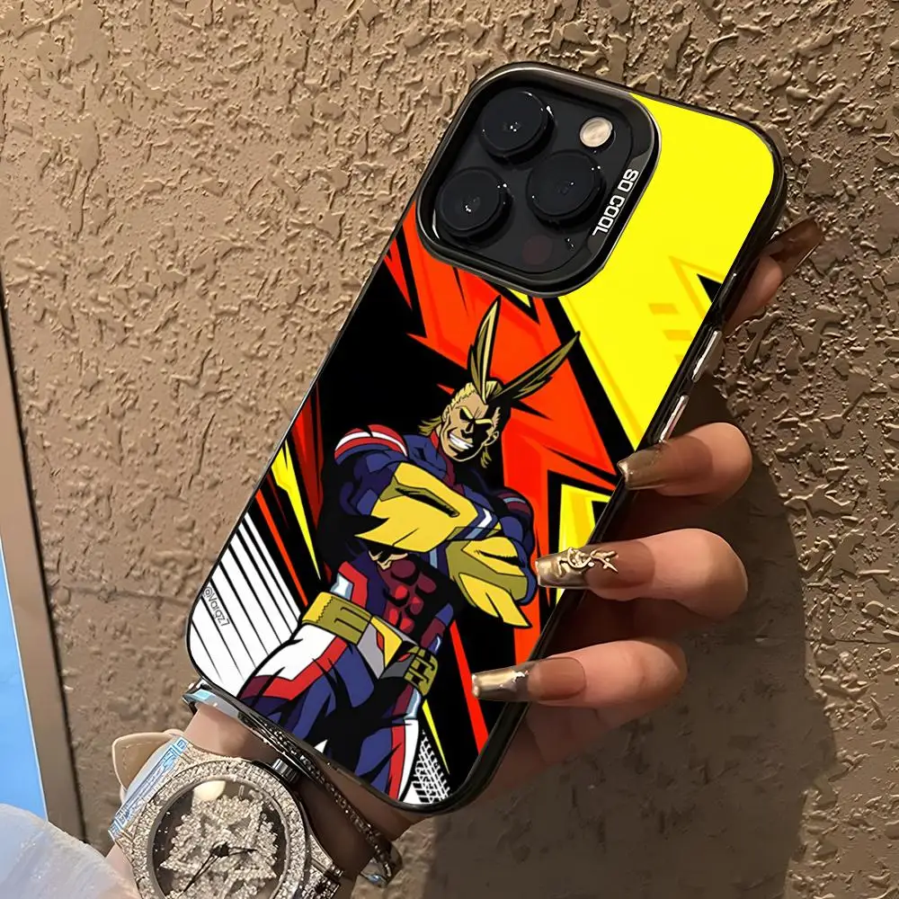 Anime Academia All Might Colorful Silver Phone Case Cover