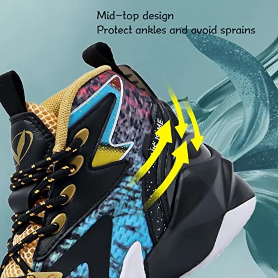 Scarpe da basket per bambini sneaker mid top antiscivolo_voghion.com