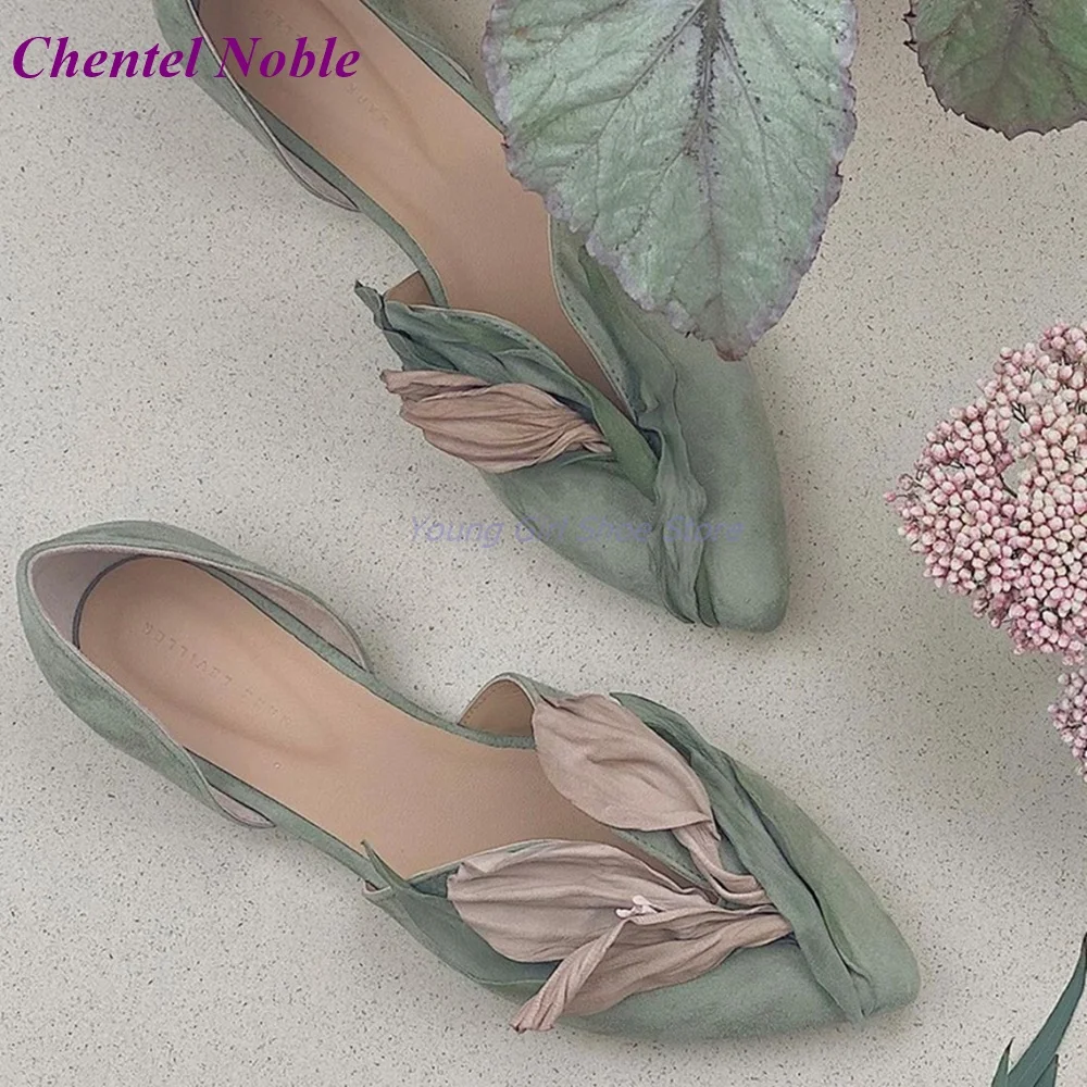 CUT-OUT PUMPS WITH BEAD BUCKLE IN CHETWODE GREEN SATIN