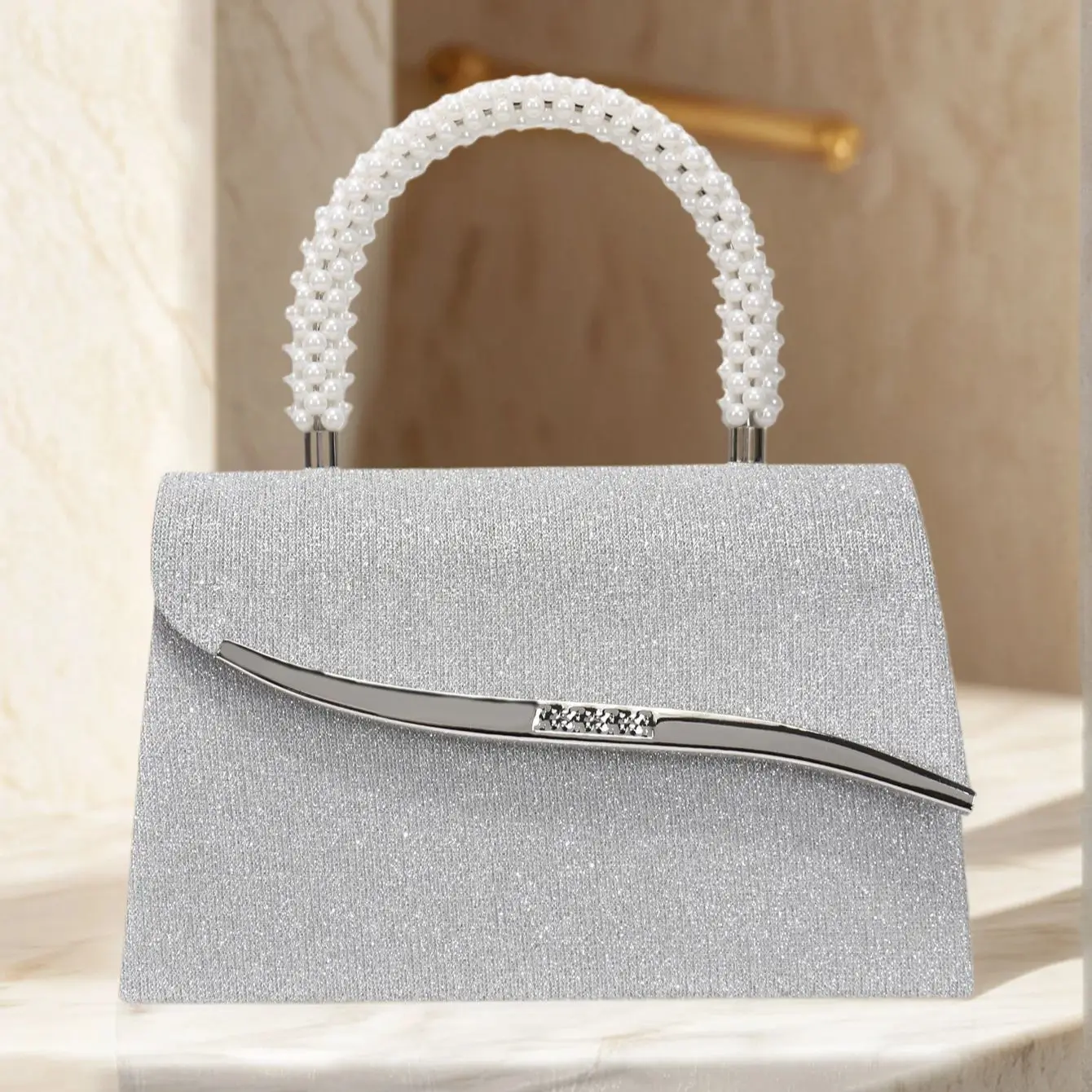 Metallic Sequin Women Evening Clutch Bags Mixed Color