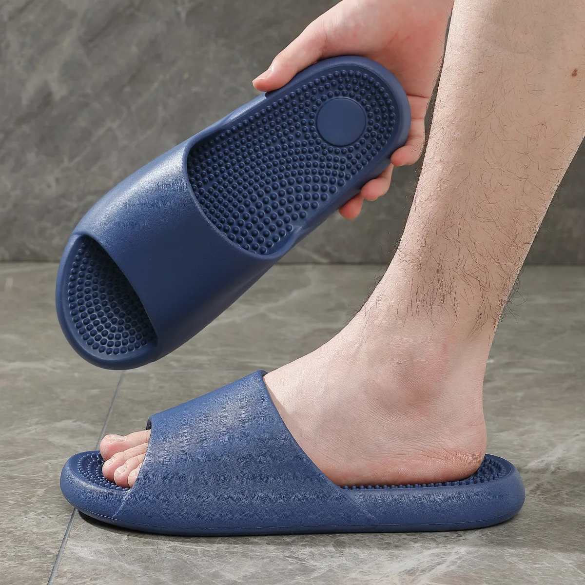 New Men Home Massage Slippers EVA Soft Thick Sole Couples Bathroom Non-slip Sandals Women Casual Comfort Shoes Beach Flip Flops 4