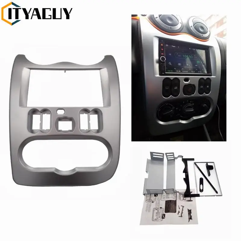 

Рамка для автомобильного радиоприемника 2 Din, подходит для Renault Logan, Dacia, Duste, Logan, панель, DVD, комплект для крепления на приборную панель, адаптер, рамка