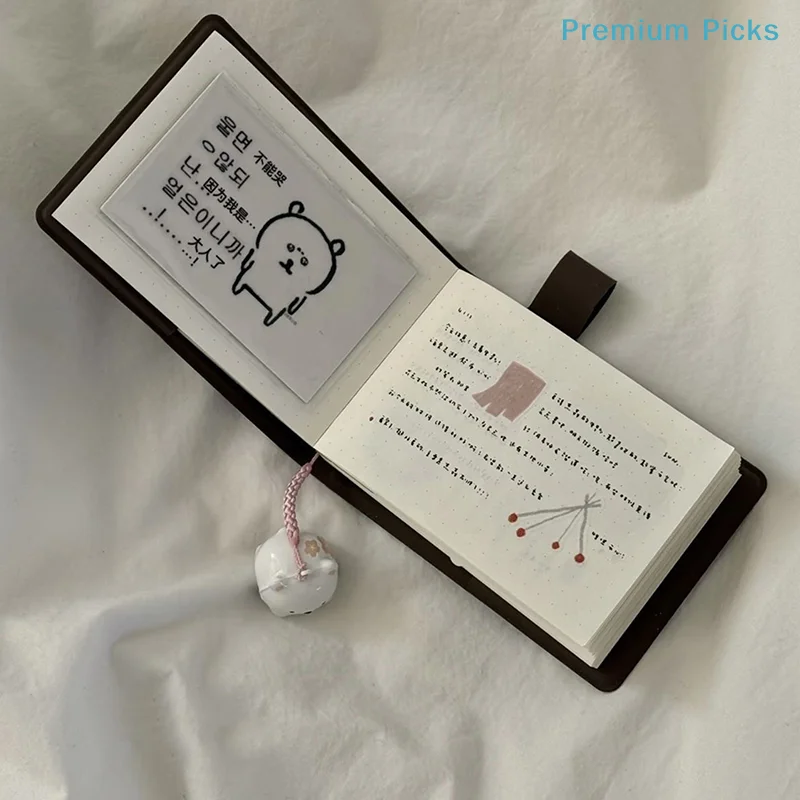 Compact Brown Japanese-Style Niche Simple Mini Notebook Diary