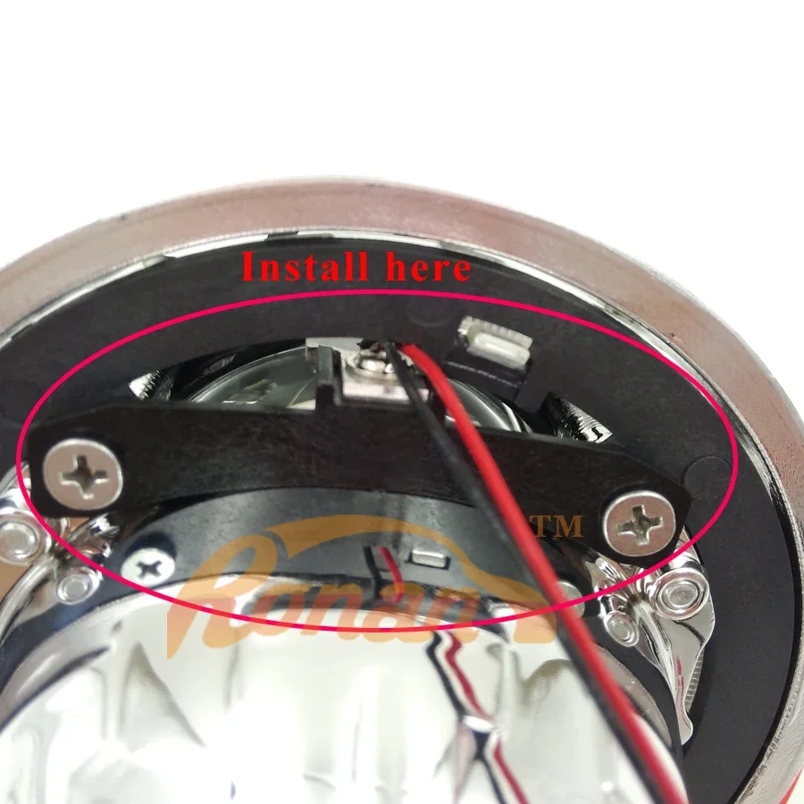 Car Headlight RONAN 2.5'' T Style Demon Devil Eyes Single Color Retrofit Bi-led Bi-xenon Projector Lens