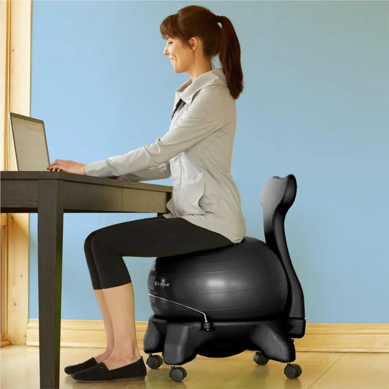 Yoga Ball Chair Office Yoga Fitness Movable Massage Chair Home Seat Explosion-Proof Thickening Fixed Ball Stool