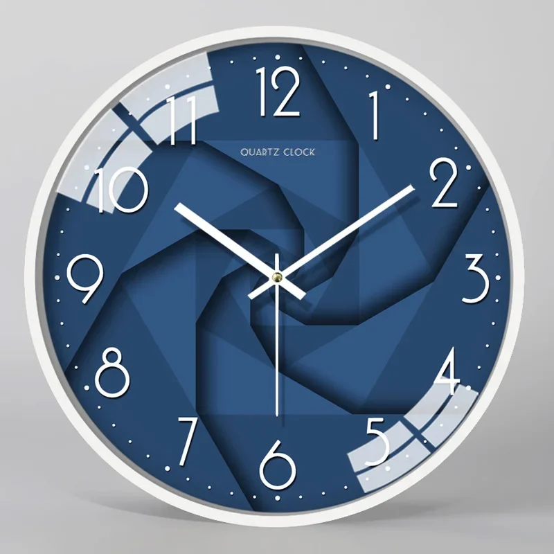 Silent Wall Clock Metal Clock Clocks Color:Style 9;Sheet Size:12 inch