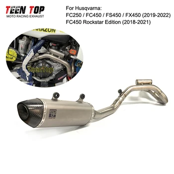 Offroad Bike Exhaust For Husqvarna FC250 FC450 FS450 FX450 Muffler 19-22 FC450 Rockstar Edition Motorcycle Exhaust System 18-21