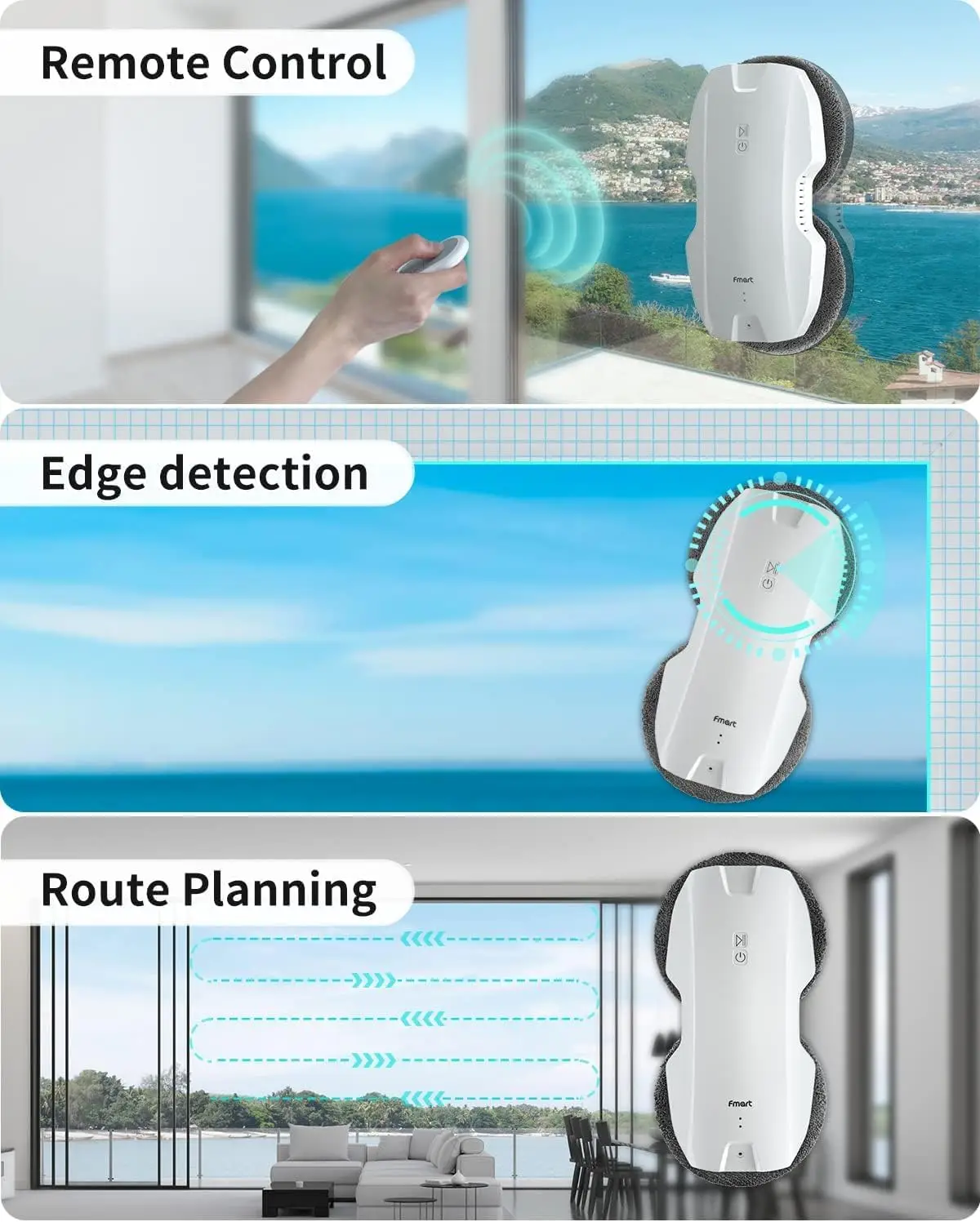 AI Intelligent Path Planning, Edge Detection Technology Automatic Window Cleaner 5