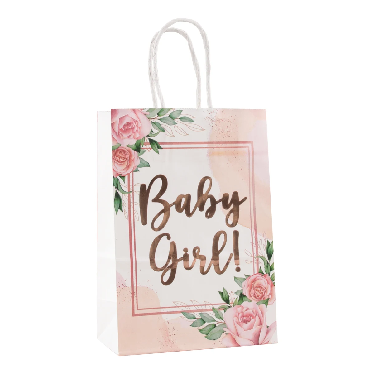 Set Regalo Compleanno Rosa Oro – Busta 32x24 Cm + Biglietto + Carta Veline – Con Manici E Fondo Rinforzato