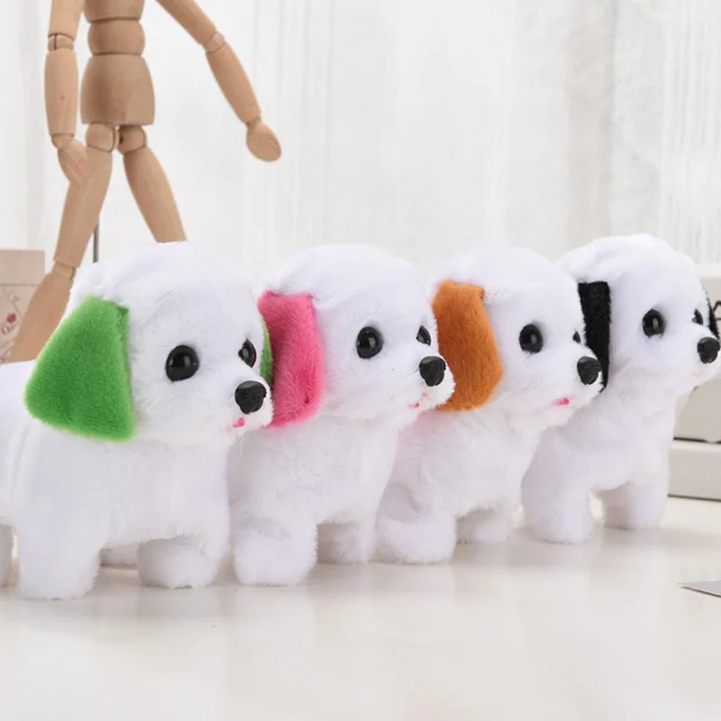 18CM Electric Simulation Puppy Plush Toys Interactive Dog Robot Walking  Barking Tail Wagging Toy for Kids Birthday Xmas Gift - AliExpress