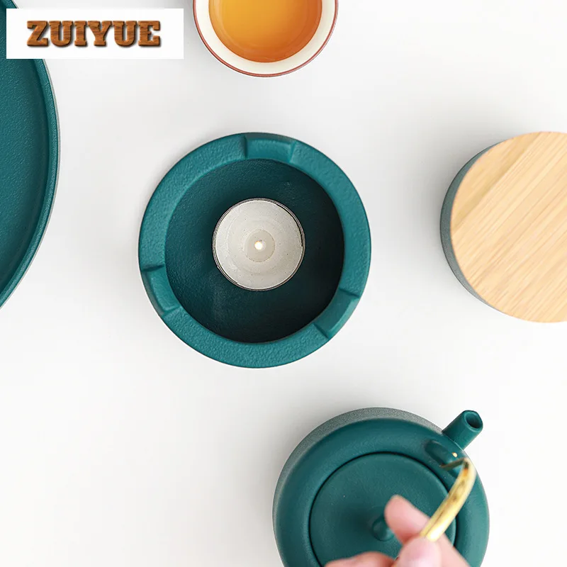 Boutique Coarse Pottery Handmade Tea Stove Household Candle Heating and Insulation Furnace Zen Tea Stove Kettle Stand Teaware