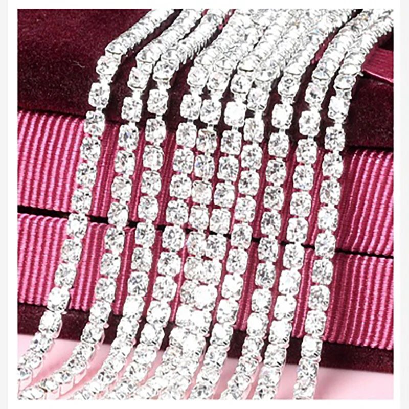 Vibrant 30-Color Glass Crystal Rhinestone Chain for DIY Fashion and Decor