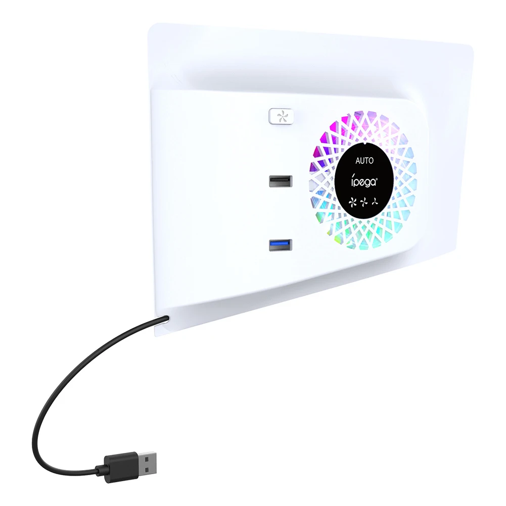 LED 조명이 있는 측면 장착 냉각 선풍기, PS5 SLIM 게임 콘솔용 외부 장착 냉각 선풍기, 5V 콘솔 USB 쿨러, 2 USB 포트
