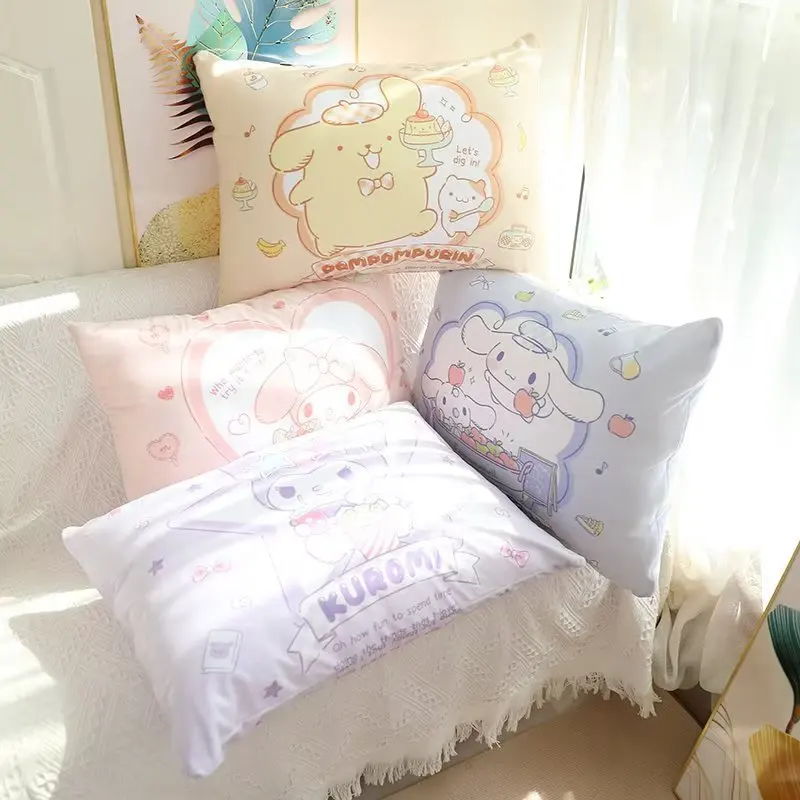 

2024 Sanrio Cinnamoroll Pillowcase Kawaii Anime Kuromi My Melody Pompompurin Student Dormitory Pillow Cover Sweet Cute Toys