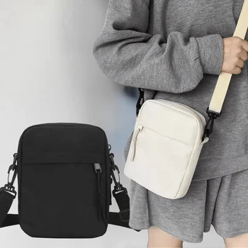 Borse a tracolla a tracolla per uomo Borsa a tracolla piccola con cerniera in tela casual Borsa a tracolla piccola semplice a tracolla Borsa da uomo Bolso Hombre